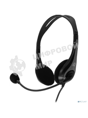Гарнитура Oklick HS-M300 чёрный/серый, проводная, USB