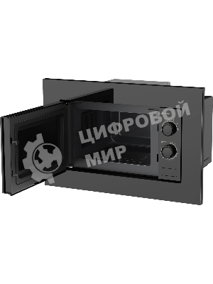Встраиваемая микроволновая печь Weissgauff HMT-2016 BGL Flat Table черный, 20 л, 700 Вт, переключатели - поворотный механизм