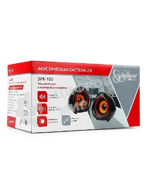 Акустическая система 2.0 Gembird SPK-105, черный, 5 Вт, регулятор громкости, USB-питание