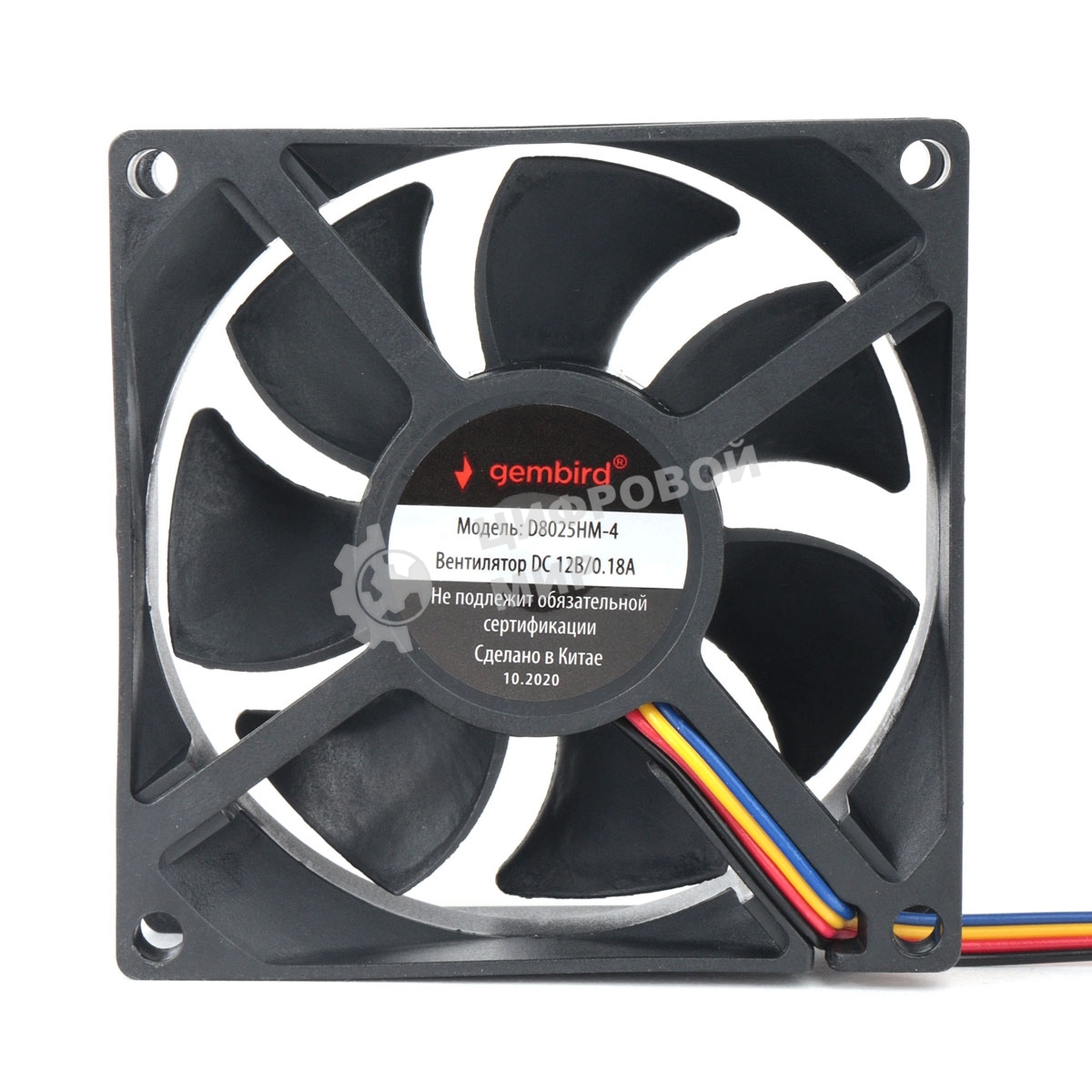 Вентилятор для корпуса Gembird черный, 80 мм, 3000 об/мин, 32 дБ, 4 pin