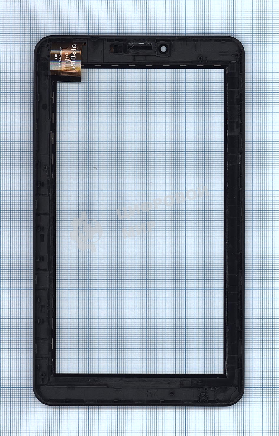 Сенсорное стекло (тачскрин) для Irbis TZ714, черное с рамкой