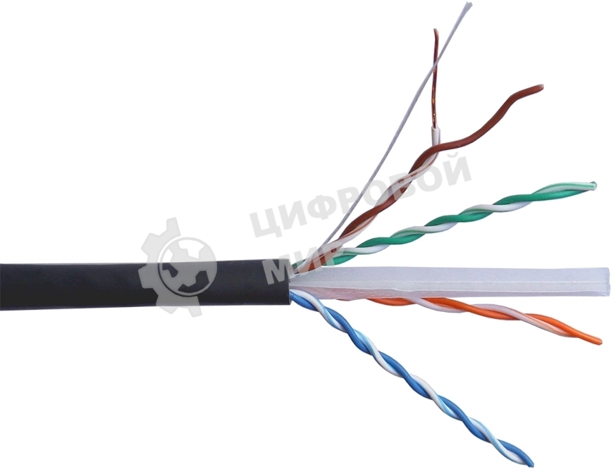 Кабель информационный Lanmaster TWT-6UTP-UNV кат.6 UTP 4 пары 23AWG LSZH универсальный 305м черный