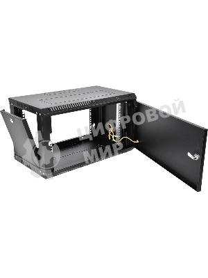 Шкаф телекоммуникационный настенный разборный ЦМО ЭКОНОМ 9U (600 x 350) дверь металл, черный (ШРН-Э-9.350.1-9005)