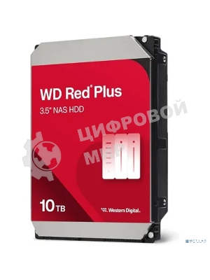 Жесткий диск HDD Western Digital 10Tb, 7200RPM SATA 3.5 Red Plus NAS 512MB buffer