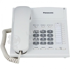 Телефон проводной Panasonic KX-TS2388RUW белый индикатор вызова,повторный набор последнего номера,4 уровня громкости звонка