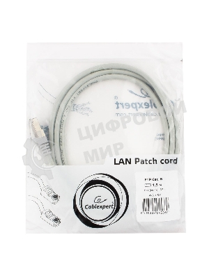 Патч-корд FTP Cablexpert cat.6, 1.5м, литой, многожильный, серый