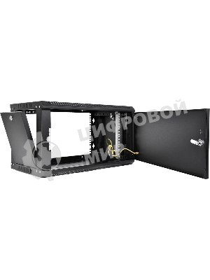 Шкаф телекоммуникационный настенный разборный ЦМО ЭКОНОМ 9U (600 x 350) дверь металл, черный (ШРН-Э-9.350.1-9005)