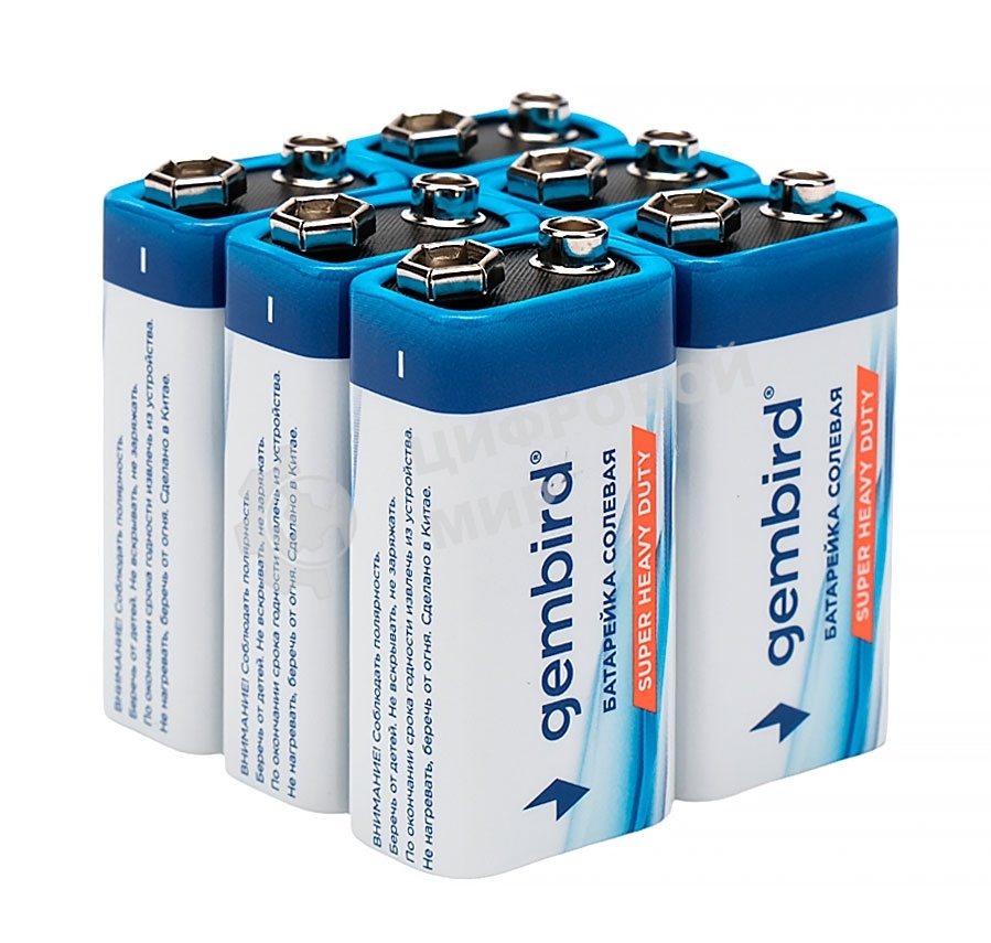 Батарейки солевые Gembird Gb-6F22-6B, тип Крона(6F22), 6шт, коробка