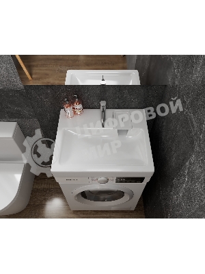 Раковина над стиральной машиной BAU Hotel 50х55, литьевой мрамор в комплекте с кронштейнами и сифоно