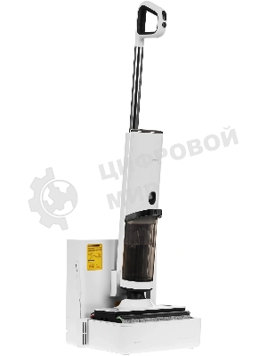 Пылесос вертикальный Deerma DEM-VX910W белый/черный, питание от аккумулятора, 230 Вт, уборка влажная/сухая, пылесборник 0.7 л, работа от АКБ max - 45 мин