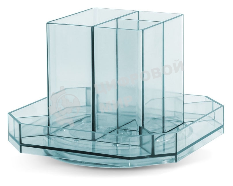 Органайзер настольный Deli 8942BLUE 140x140x98мм, синий, пластик