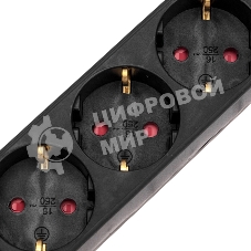 Удлинитель STANDARD 5 гнезд, 5м, 3х1,0мм², с/з, с выключателем, черный REXANT