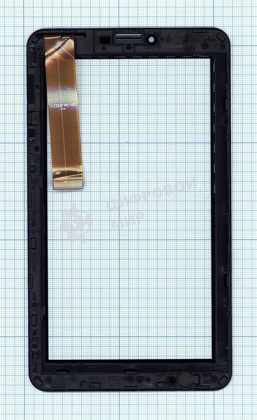 Сенсорное стекло (тачскрин) для Irbis TZ63L, черное с рамкой