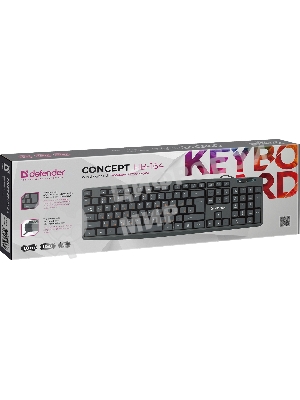 Клавиатура проводная Defender Concept HB-164, USB, черный