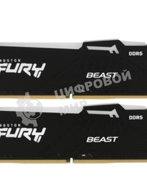 Оперативная память Kingston Fury Beast, DDR5, 32GB (1x32GB), 5200MHz, CL40, DIMM, радиатор, черный