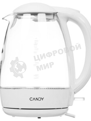 Электрочайник Candy CK-300 белый, 1.8 л, 2200 Вт, скрытый нагревательный элемент