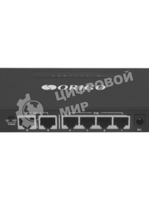 Коммутатор неуправляемый PoE ORIGO OS1206P/60W/A1A 4x100Base-TX PoE+, 2x100Base-TX, PoE-бюджет 60 Вт, корпус металл