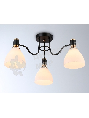 Светильник Ambrella light TR303303/3 BK/GD/FR черный/золото/белый матовый E27*3 max 60W D600*270