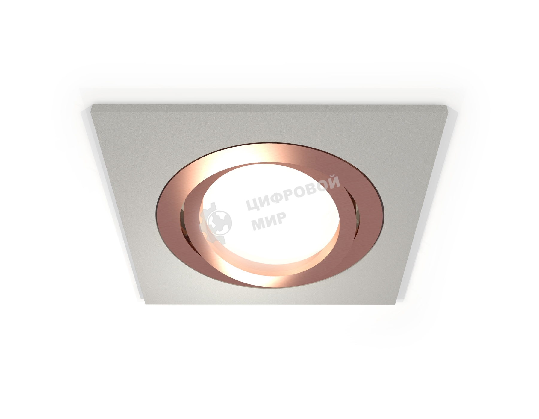 Комплект встраиваемого поворотного светильника Ambrella light XC7633084 SGR/PPG серый песок/золото розовое полированное MR16 GU5.3 (C7633, N7005)