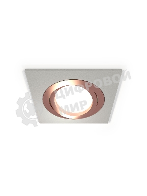 Комплект встраиваемого поворотного светильника Ambrella light XC7633084 SGR/PPG серый песок/золото розовое полированное MR16 GU5.3 (C7633, N7005)