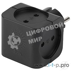 Сетевой разветвитель ЭРА SP-4-B, черный