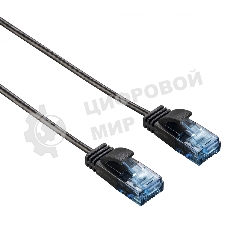 Патч-корд Hama Slim-Flexible UTP cat6 solid 1.5м черный RJ-45 (m)-RJ-45 (m)