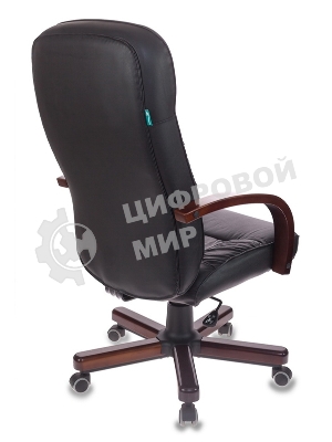 Кресло Бюрократ T-9908/WALNUT черный, кожа