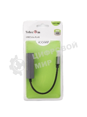 Кабель-переходник USB 3.0 (Am) --> LAN RJ-45 Ethernet 1000 Mbps, Aluminum Shell,Telecom TU312M