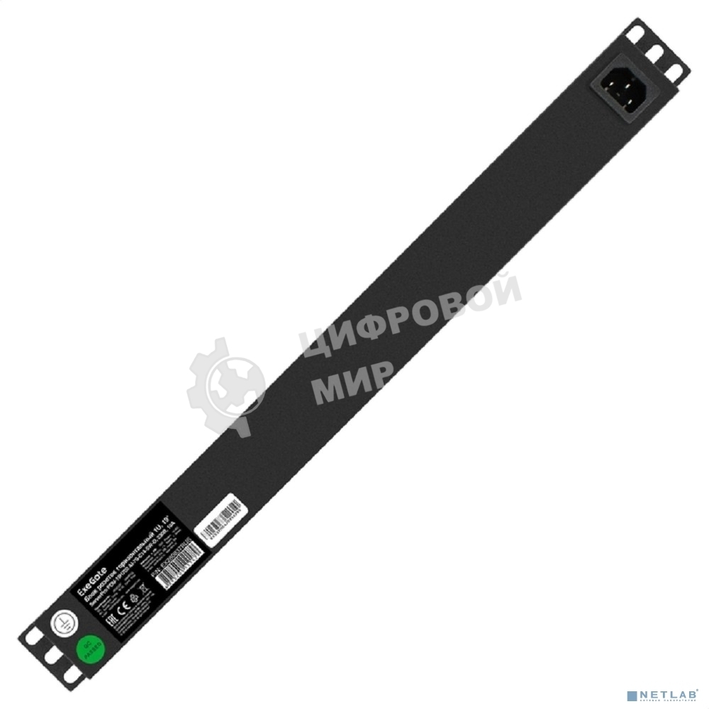 Блок розеток горизонтальный ExeGate ServerPro PDU-19H702 Al-7S-C14-SW-O, 19