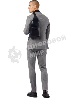 Рюкзак слинг Piquadro Blue Square Revamp CA5577B2V/BLU, кожа, синий