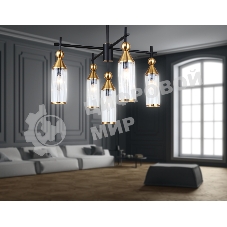 Люстра Ambrella light LH55256/5 BK/BS/CL черный/латунь/прозрачный E14*5 max 40W D520*520