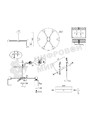Светильник Ambrella light TR9581/6 BS латунь E14*6 max 40W 620*620*385