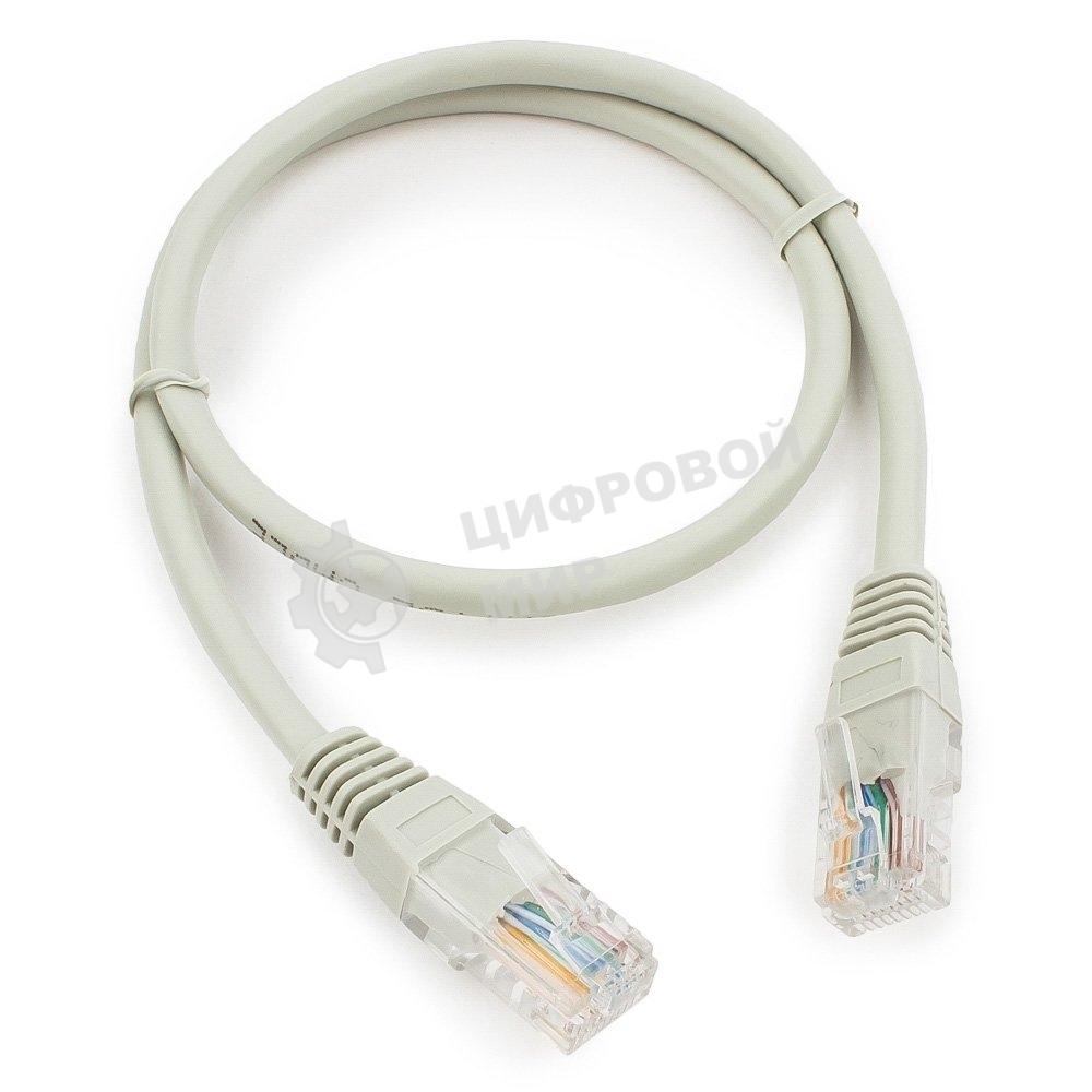 Патч-корд медный UTP Cablexpert PP10-0.5M cat.5, 0.5м, литой, многожильный, серый