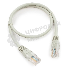 Патч-корд медный UTP Cablexpert PP10-0.5M cat.5, 0.5м, литой, многожильный, серый