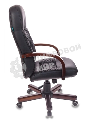 Кресло Бюрократ T-9908/WALNUT черный, кожа