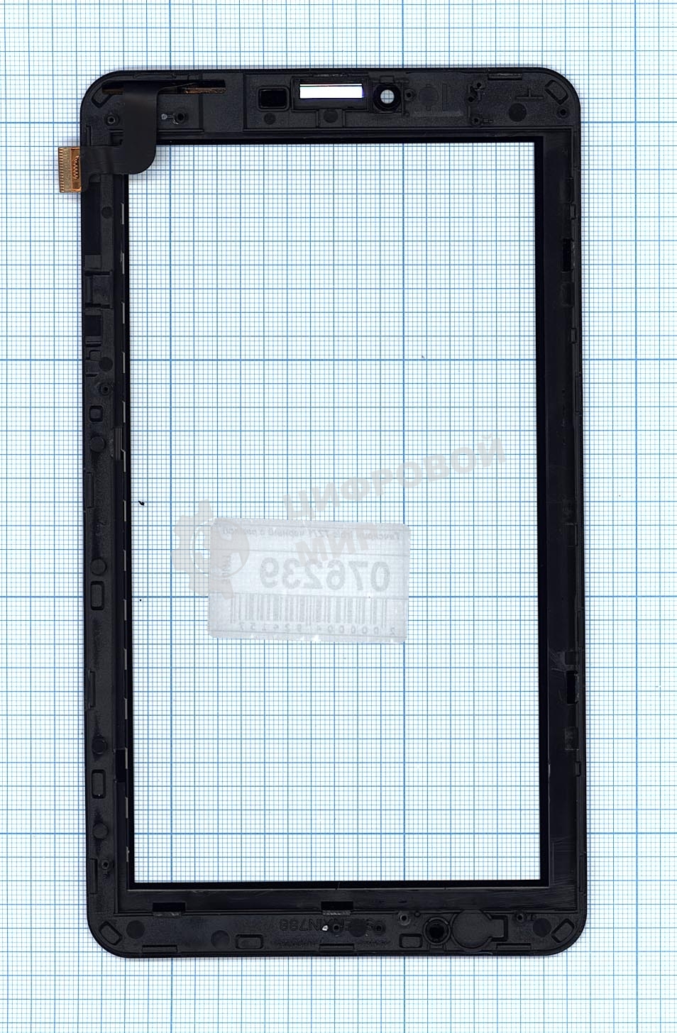 Сенсорное стекло (тачскрин) для Irbis TZ71, черное с рамкой