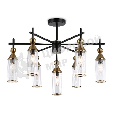 Люстра Ambrella light LH55257/7 BK/BS/CL черный/латунь/прозрачный E14*7 max 40W D640*520