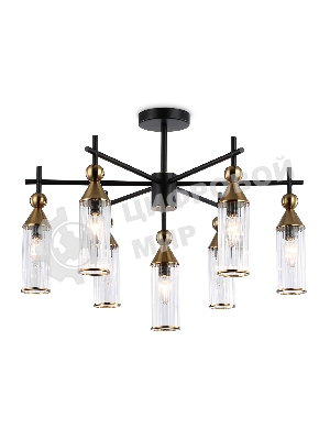 Люстра Ambrella light LH55257/7 BK/BS/CL черный/латунь/прозрачный E14*7 max 40W D640*520