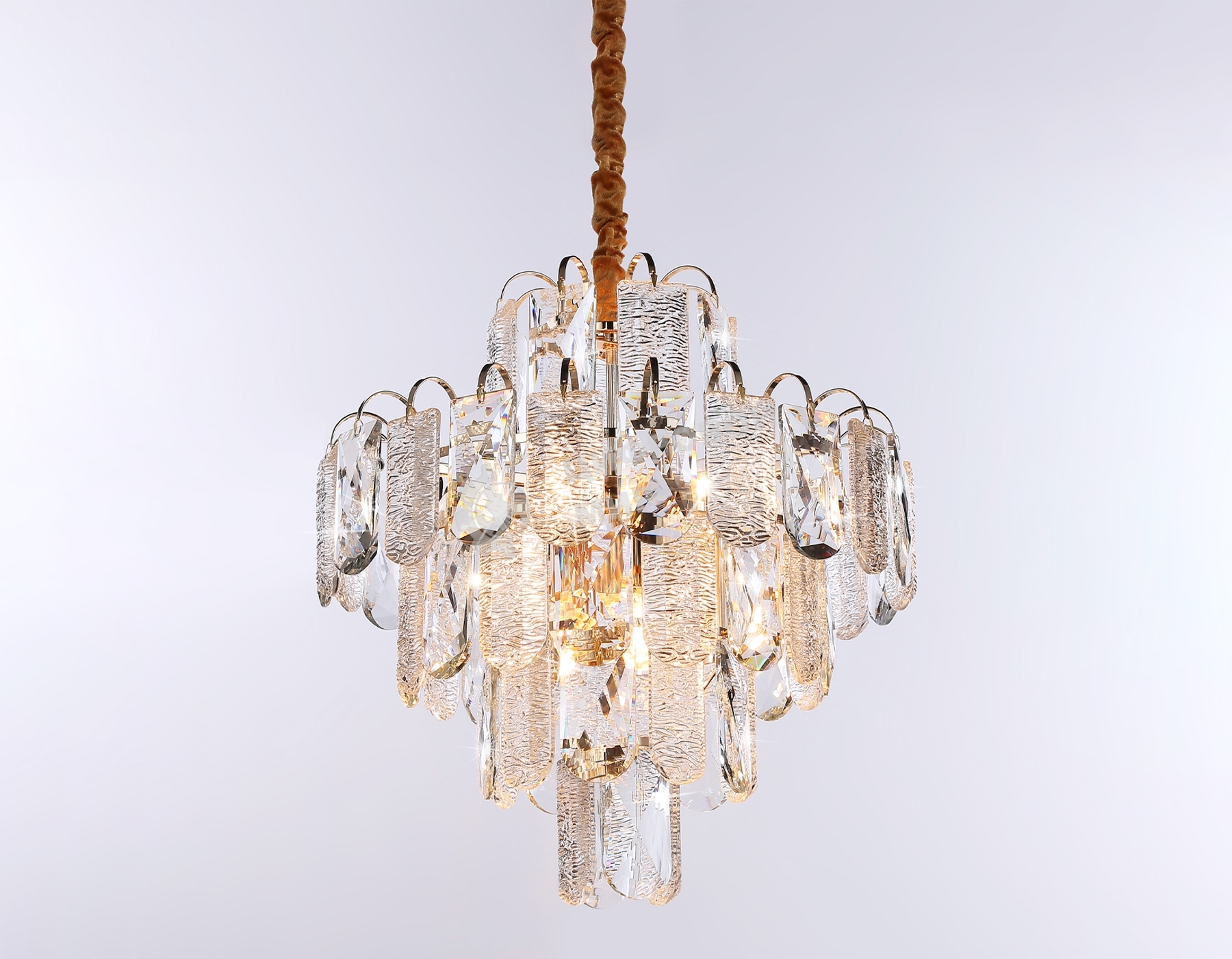 Светильник Ambrella light TR5231/9 SGD/CL/FR золото/прозрачный/белый матовый E27*9 max 40W D500*530