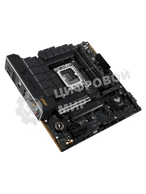 Материнская плата ASUS TUF GAMING B760M-PLUS II, LGA 1700, Intel B760, 4xDDR5, 4xSATA, 3xM.2, 1xPCIe 5.0 x16, 1xPCIe x4, 1xPCIe x1, 1xUSB-A 3.2 Gen 2, 2xUSB-A 3.2 Gen 1, 4xUSB 2.0, 1xUSB-C 3.2 Gen 2x2, 1x2.5Gb LAN, 5x3.5 мм, 7.1, mATX