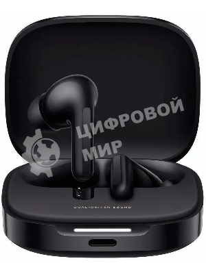 Наушники TWS Xiaomi Redmi Buds 6 черный, внутриканальные, Bluetooth, активное шумоподавление, до 40 ч
