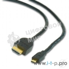 Кабель Cablexpert HDMI-micro HDMI CC-HDMID-6, 19M/19M, v2.0, медь, позол.разъемы, экран, 1.8м, черный, пакет
