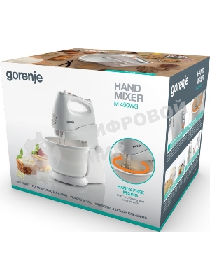 Миксер Gorenje M450WS, 450 Вт,, 5 скоростей, белый