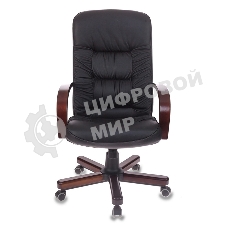 Кресло руководителя Бюрократ T-9908/WALNUT черный, кожа, крестовина металл