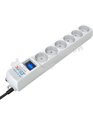 Сетевой фильтр Pilot S 1.8 м, 6 розеток, белый, коробка