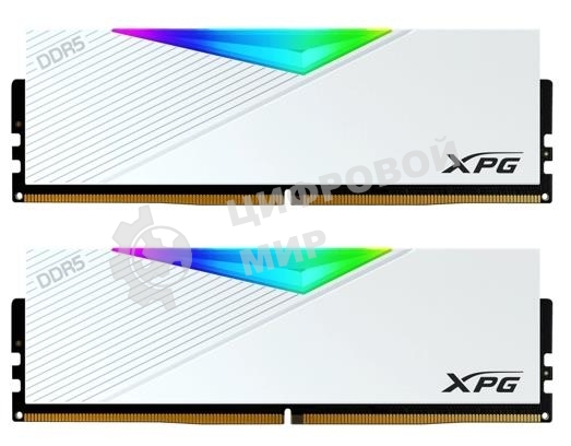 Оперативная память XPG Lancer, DDR5, 64GB (2x32GB), 6000MHz, CL30, DIMM, с радиаторами, RGB, белый
