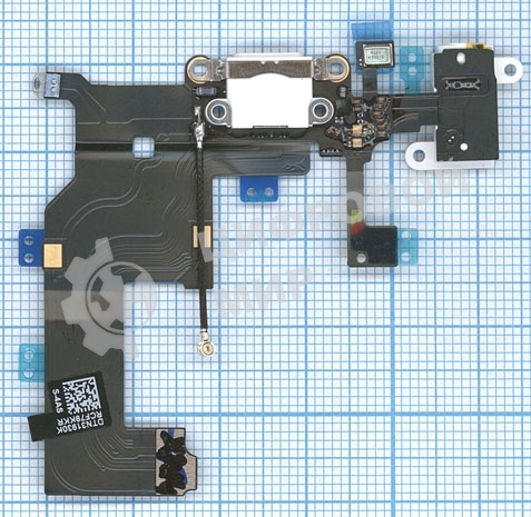Шлейф разъема питания с аудио-разъемом для iPhone 5 белый