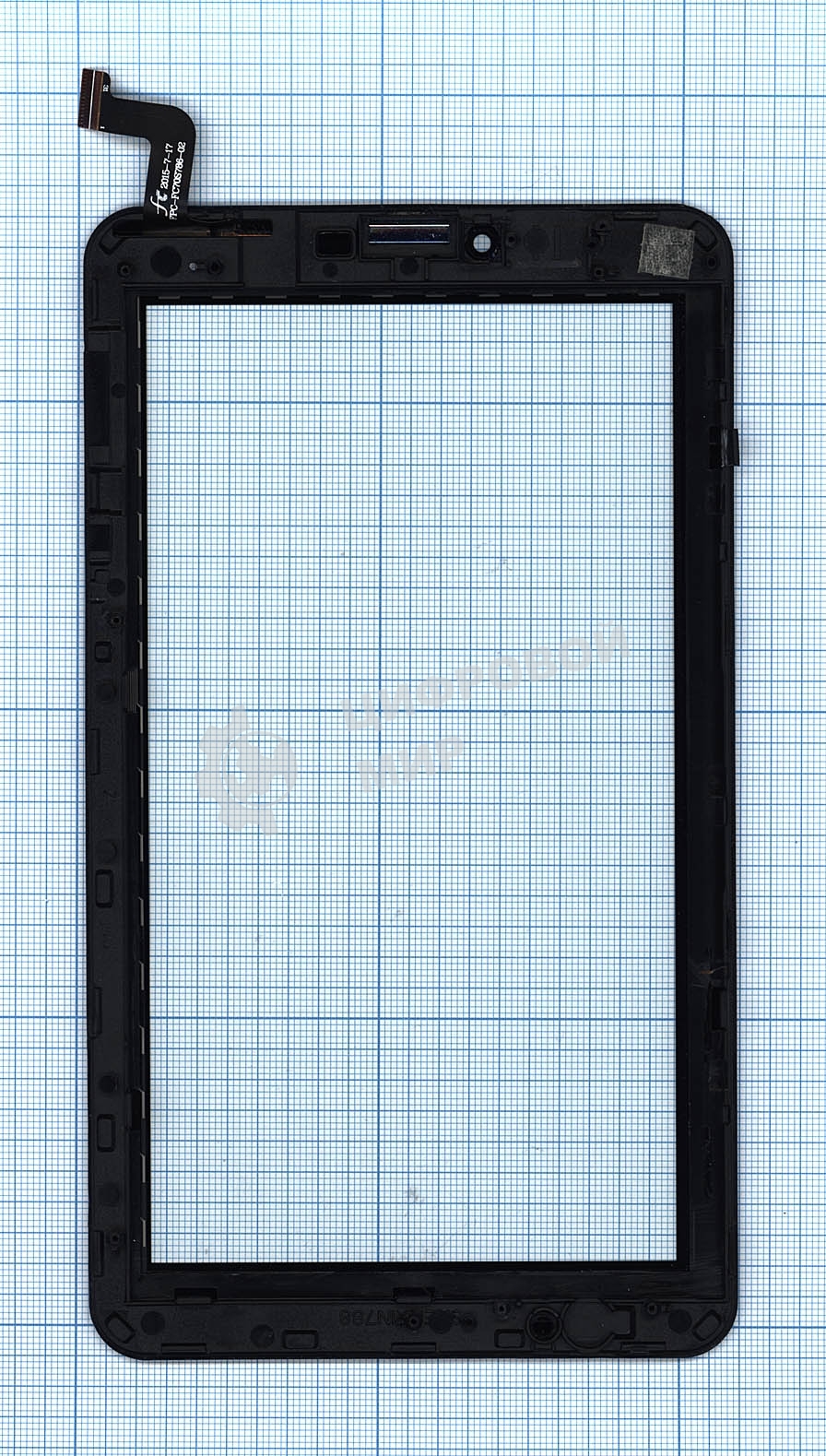 Сенсорное стекло (тачскрин) для Irbis TZ70, черное с рамкой