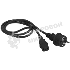 Шнур питания Lanmaster C13-Schuko прямая, 3х0.75, 220В, 10А, черный, 5 метров