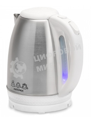 Чайник электрический Мастерица EK-1801М 1,8л, нержавейка, белый (12)